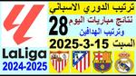 نتائج الجولة الثامنة والعشرين من الدوري